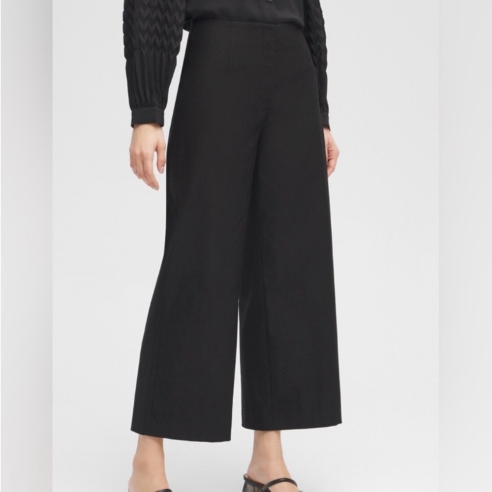 J.Crew High-rise Navy Wide-Leg Four-Season Stretch Ankle Career Casual Pants 6